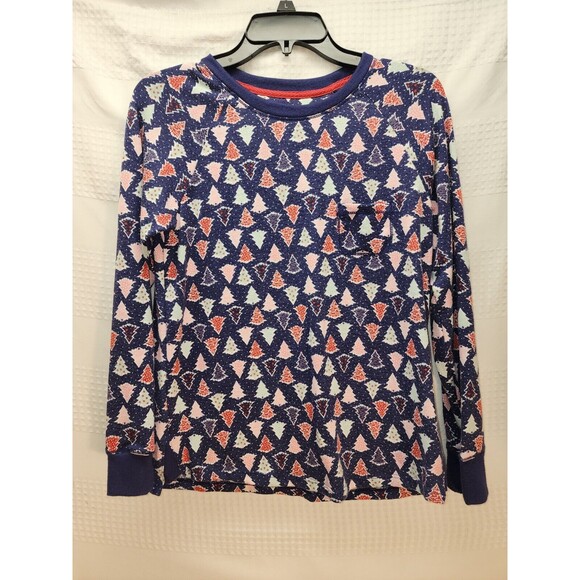 Cuddl Duds Pajama Top Womens Size XS Christmas Trees Super Soft - Picture 1 of 5